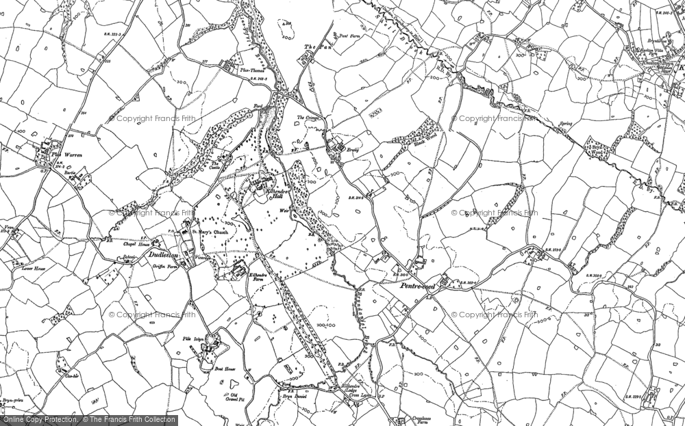 Old Map of Historic Map covering Rhewl in 1898