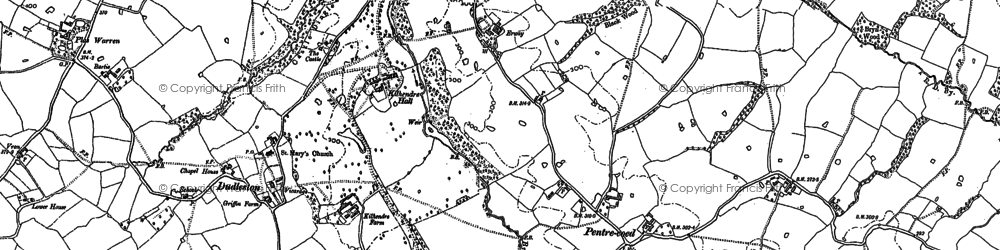 Old map of Rhewl in 1898