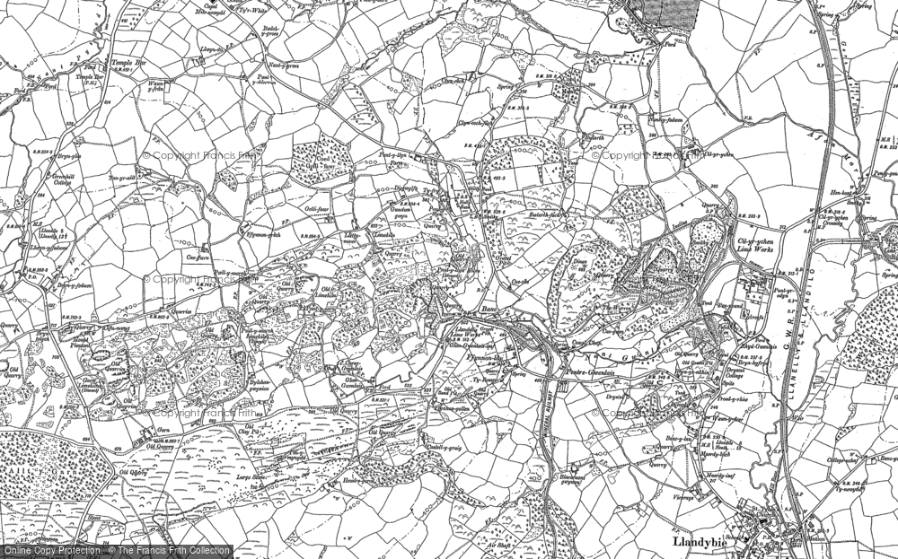 Old Map of Pentre-Gwenlais, 1877 - 1886 in 1877