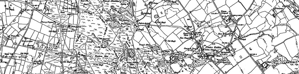 Old map of Pentre Halkyn in 1898