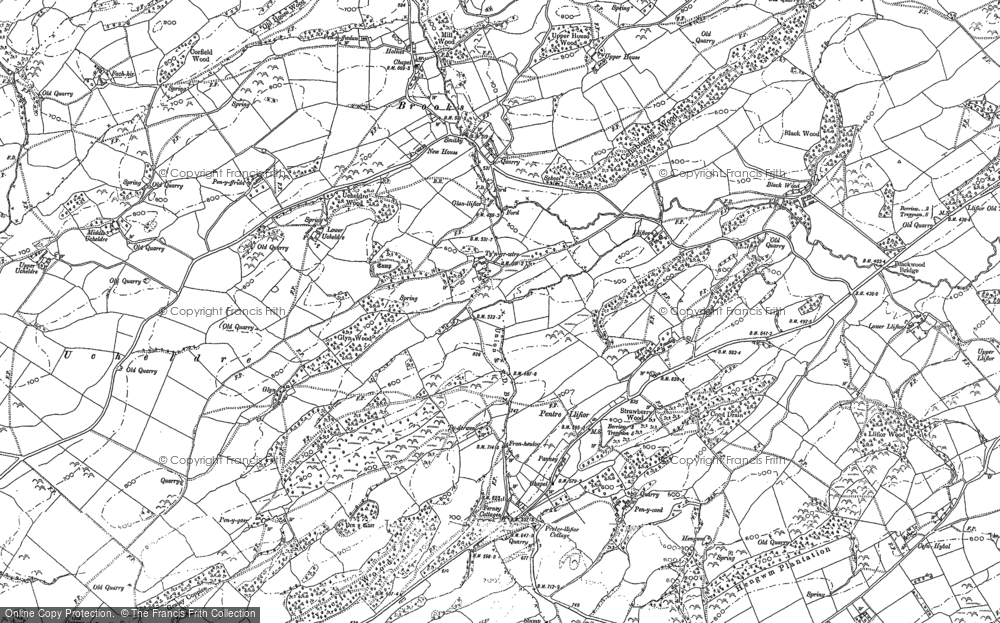 Old Map of Pentre Llifior, 1884 in 1884