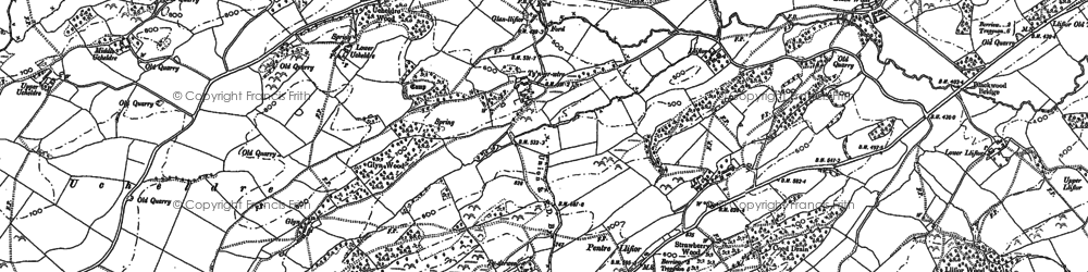 Old map of Pentre Llifior in 1884