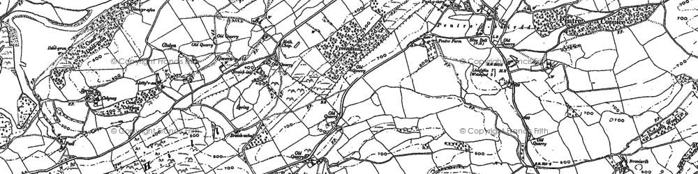 Old map of Pentre'r beirdd in 1884