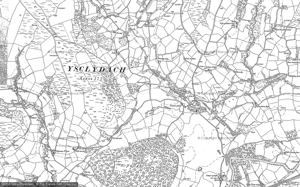 Old Map of Pentre'r-felin, 1886 in 1886