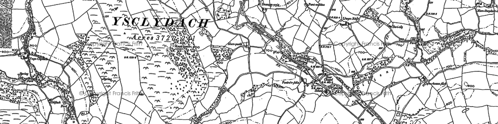 Old map of Pentre'r-felin in 1886