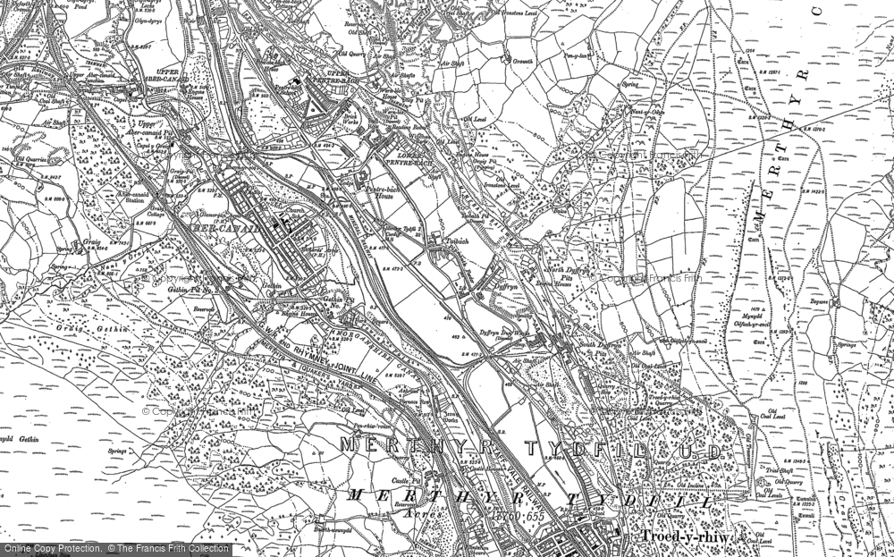 Old Map of Pentrebach, 1903 - 1915 in 1903