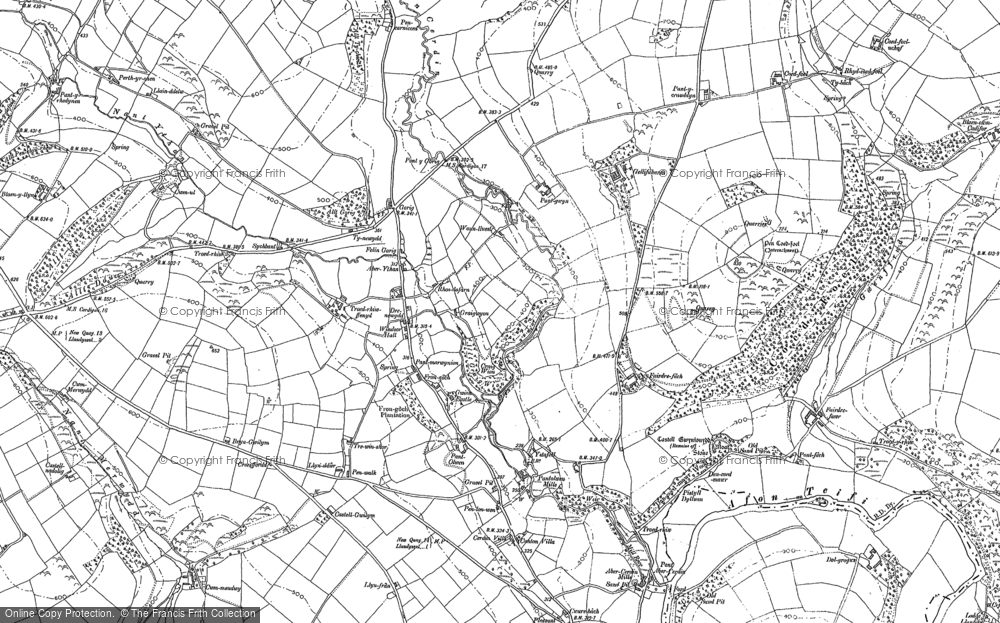 Old Map of Pentrellwyn, 1887 - 1904 in 1887