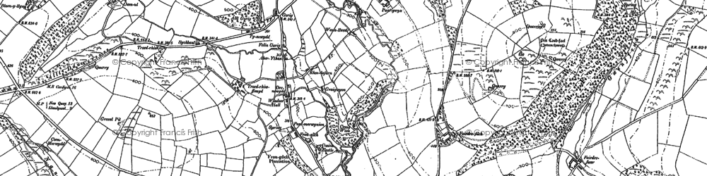 Old map of Pentrellwyn in 1887