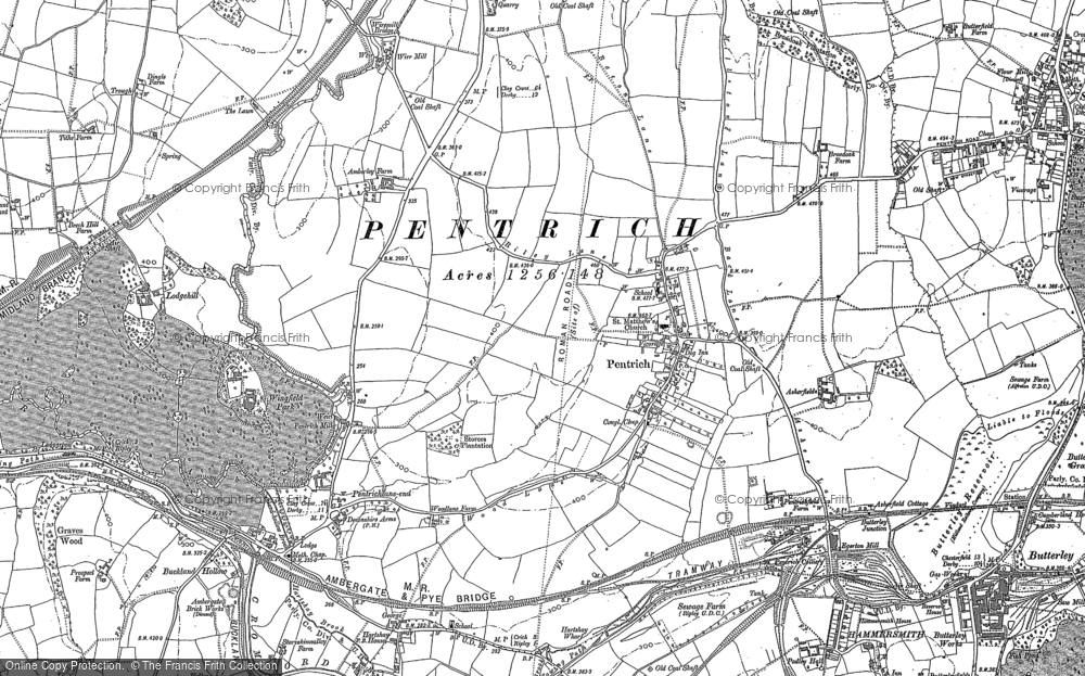 Old Map of Pentrich, 1879 - 1880 in 1879