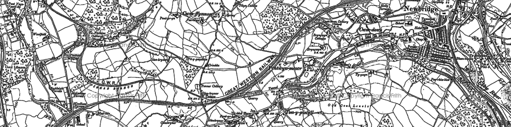 Old map of Ton-y-pistyll in 1899