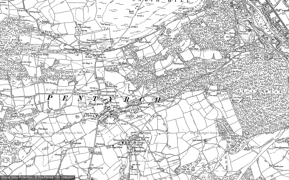 Old Map of Pentyrch, 1897 - 1898 in 1897
