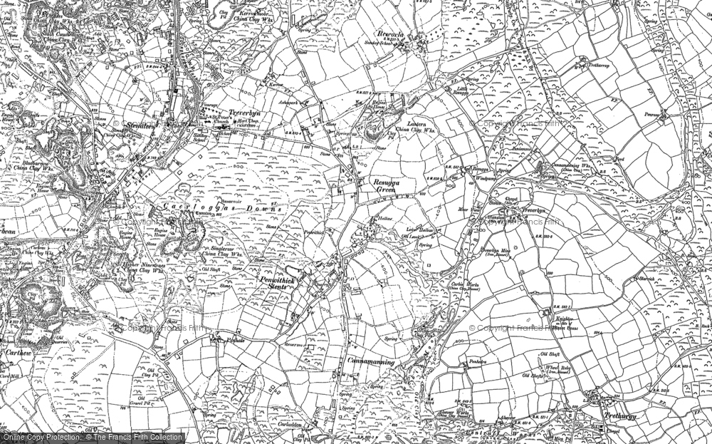 Old Map of Penwithick, 1881 - 1906 in 1881
