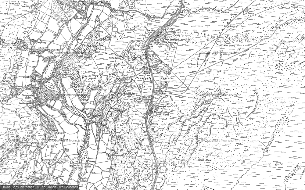 Old Map of Historic Map covering Glyntawe in 1884
