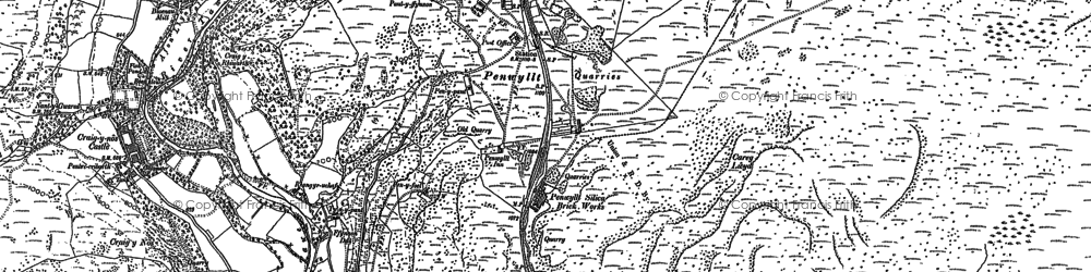 Old map of Penwyllt in 1884