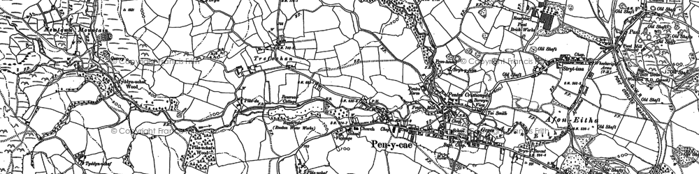 Old map of Penycae in 1909