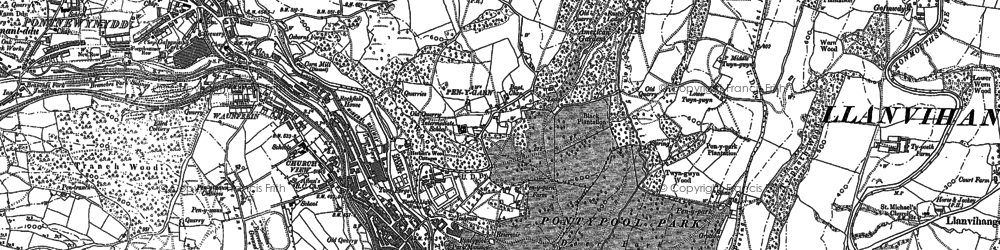 Old map of Penygarn in 1899