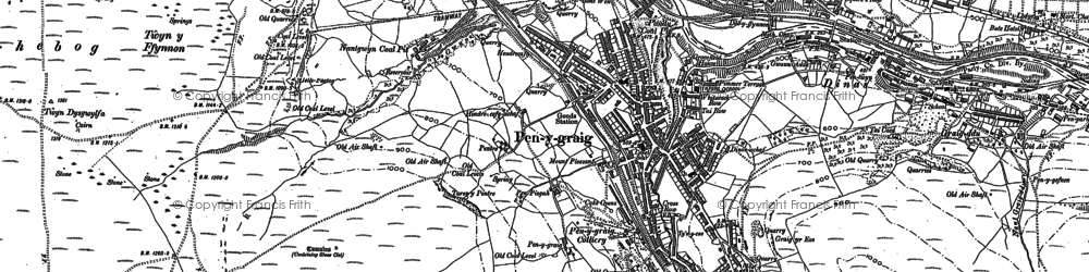 Old map of Penygraig in 1898