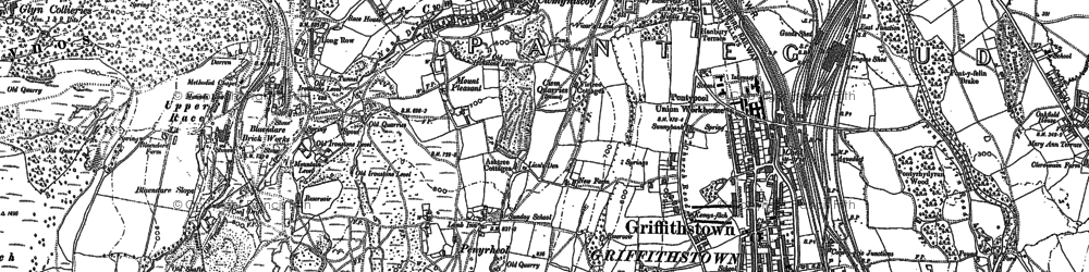 Old map of Penyrheol in 1899