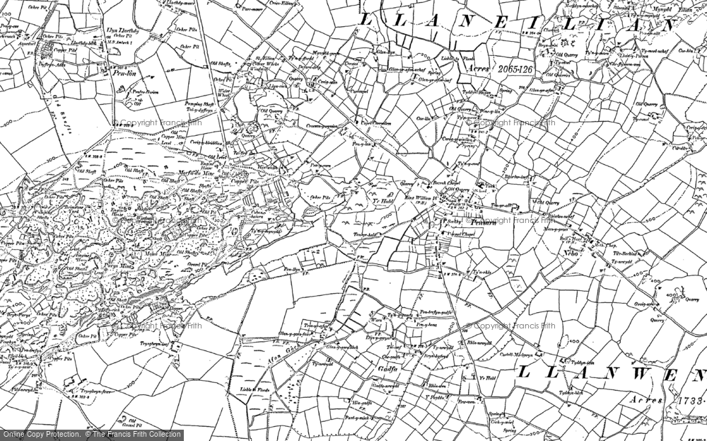 Old Map of Penysarn, 1887 - 1899 in 1887