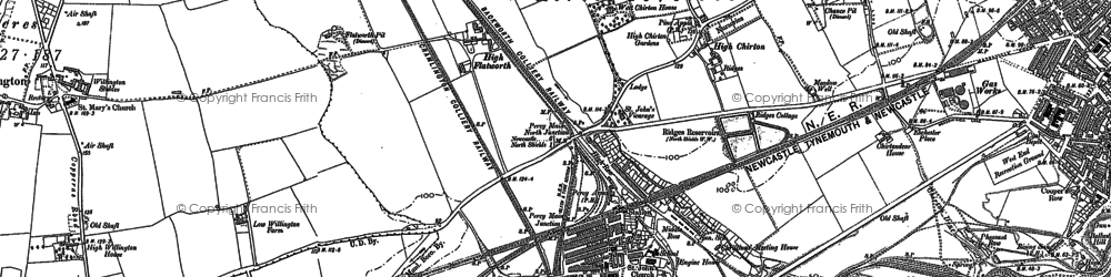 Old map of Percy Main in 1895