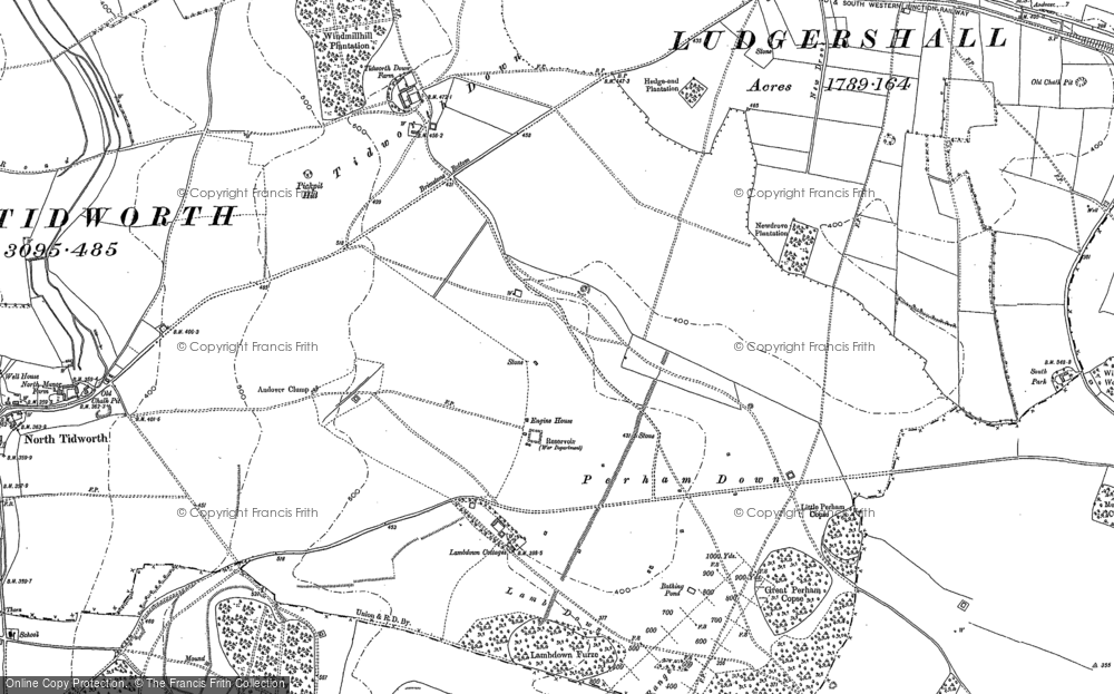 Old Map of Perham Down, 1899 - 1909 in 1899