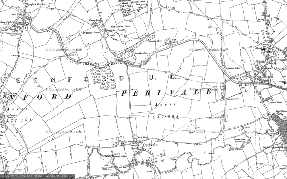 Old Map of Historic Map covering Alperton in 1894
