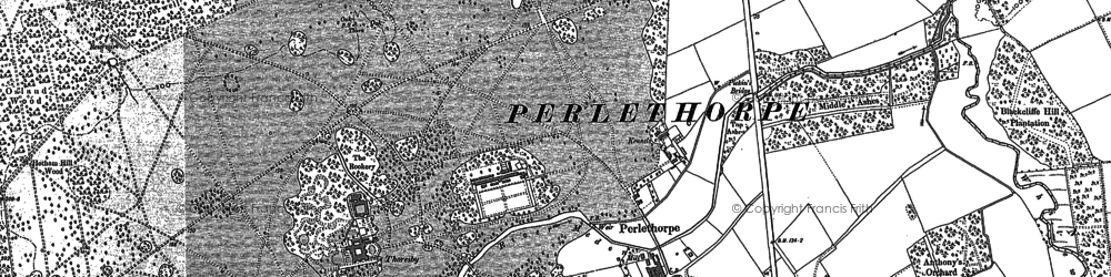 Old map of Perlethorpe in 1883