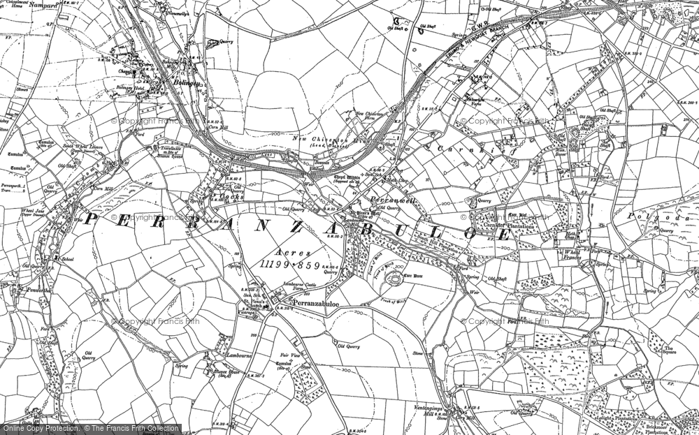 Old Map of Historic Map covering Wheal Frances in 1906