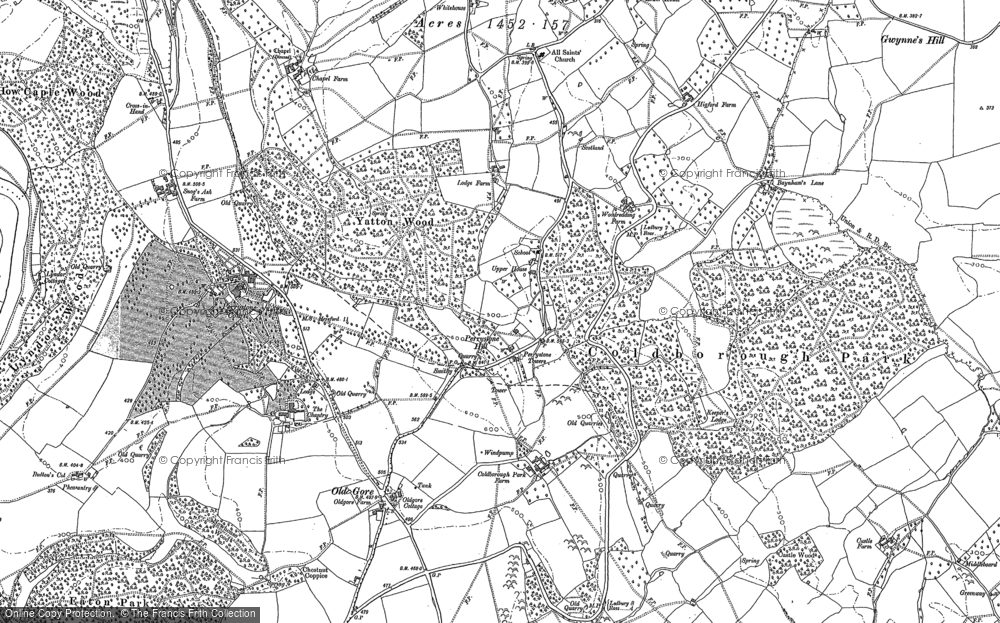 Old Map of Historic Map covering Yatton Wood in 1887
