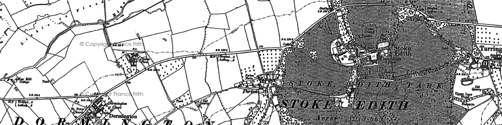 Old map of Wootton in 1886