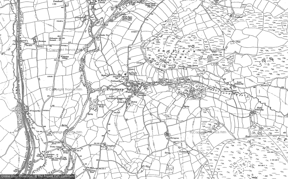Old Map of Peter Tavy, 1883 in 1883