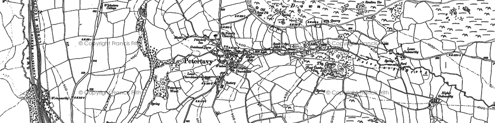 Old map of Peter Tavy in 1883