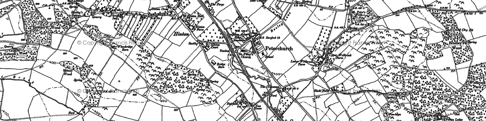 Old map of Hinton in 1886