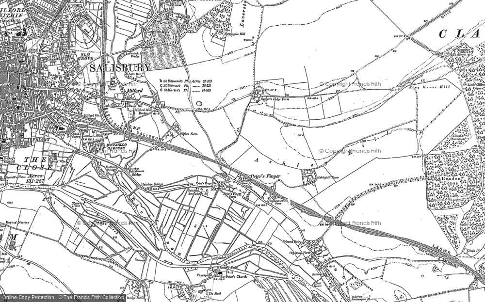 Old Map of Petersfinger, 1900 - 1924 in 1900