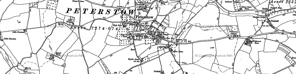 Old map of Peterstow in 1887