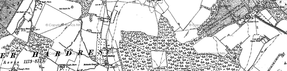 Old map of Bursted Manor in 1895