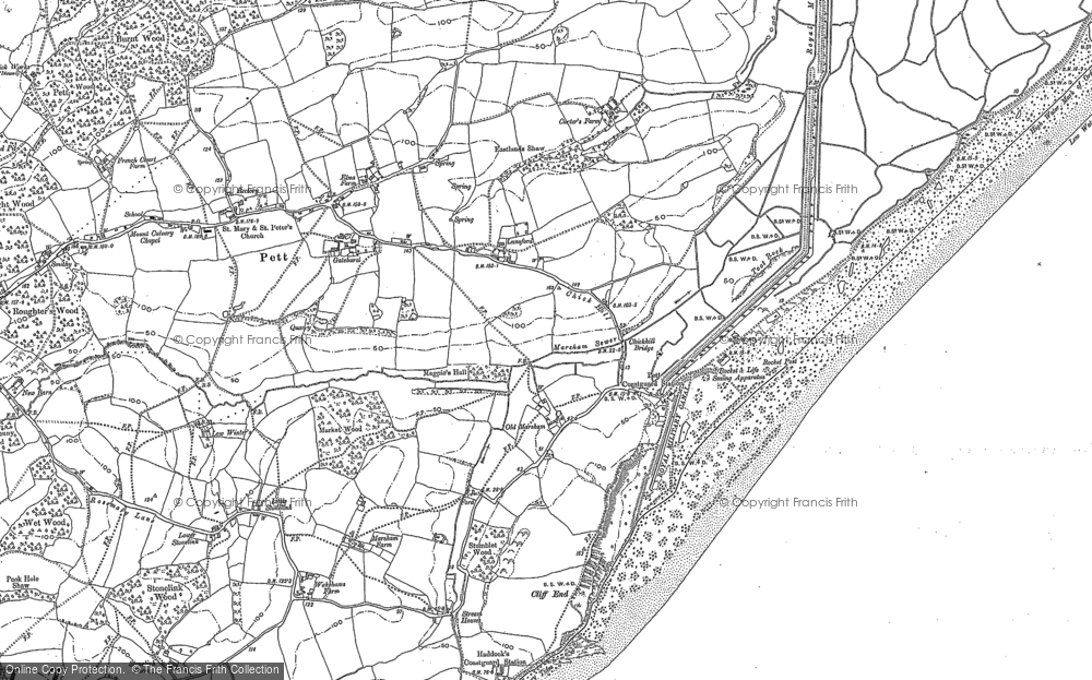 Old Map of Pett Level, 1907 - 1908 in 1907