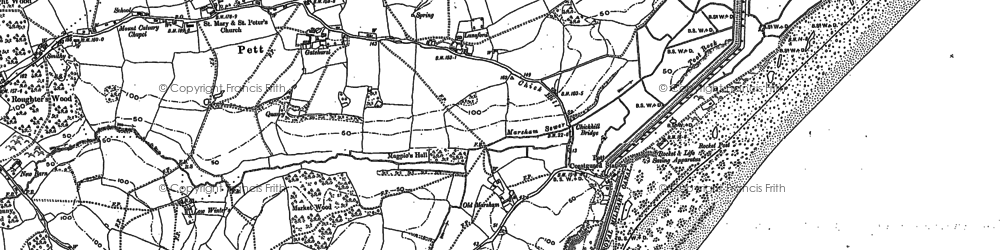 Old map of Pett Level in 1907