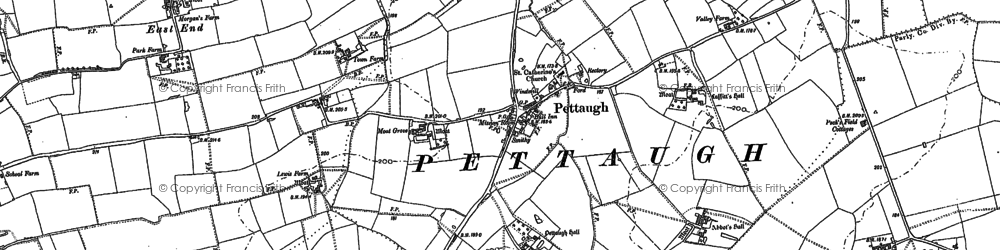 Old map of Pettaugh in 1884