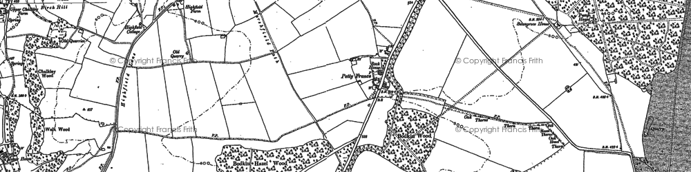 Old map of Bodkin Hazel Wood in 1881