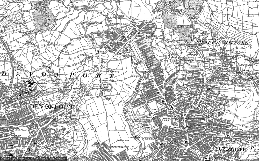 Old Map of Peverell, 1905 - 1912 in 1905