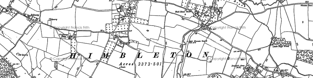 Old map of Phepson in 1883