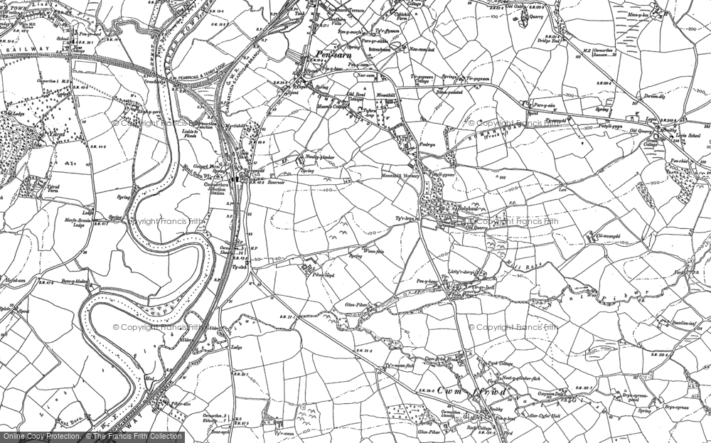 Old Map of Pibwrlwyd, 1886 - 1887 in 1886