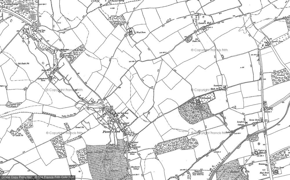 Old Map of Historic Map covering Gadebridge in 1897