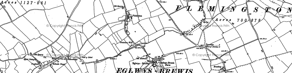Old map of Eglwys-Brewis in 1897