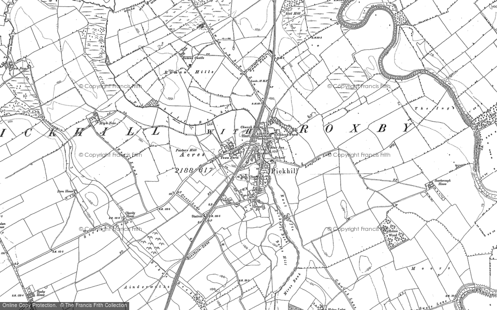 Old Map of Pickhill, 1891 in 1891