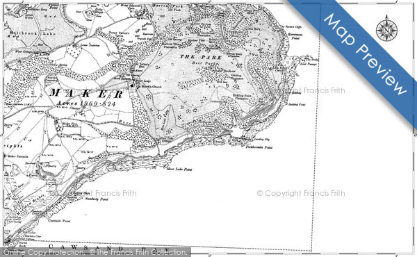 Old Map of Picklecombe Point, 1886 - 1905 in 1886