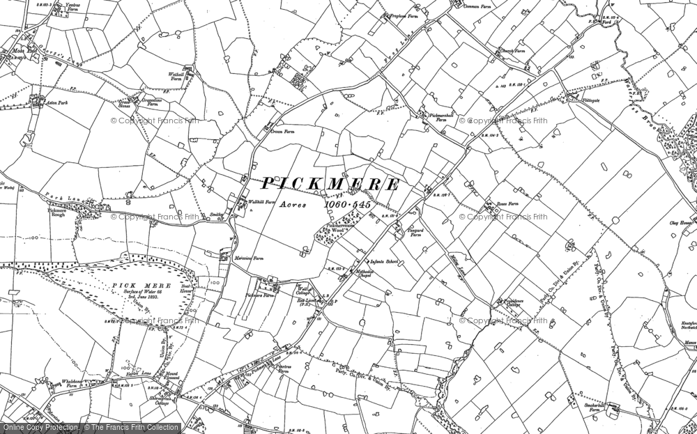 Old Map of Pickmere, 1897 in 1897