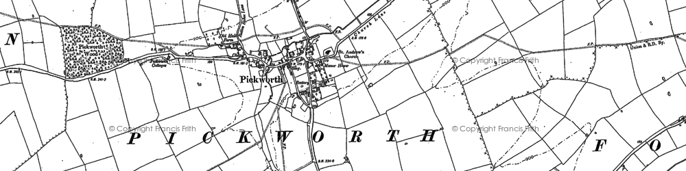 Old map of Pickworth in 1886
