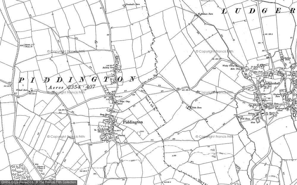 Old Map of Piddington, 1898 - 1919 in 1898